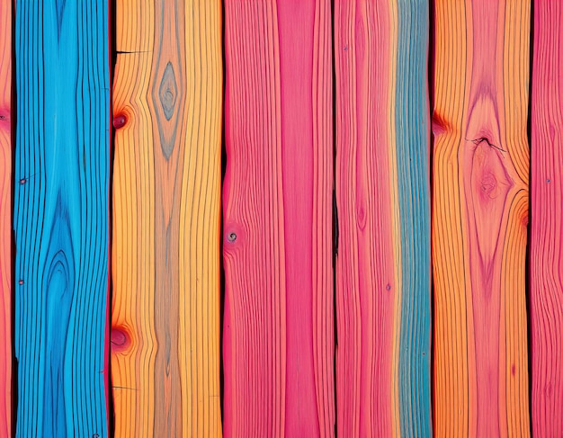 Photo an abstract wooden design with a vibrant and electric color scheme