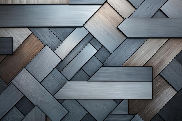 Abstract Wooden Mosaic Wall Texture