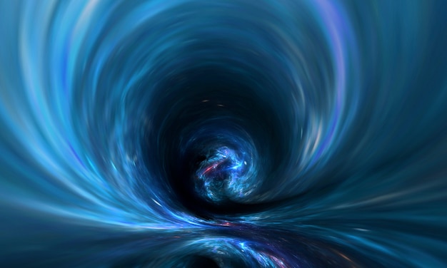 abstract wormhole or black hole in space with gas and dust