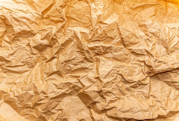 Abstract wrinkled wrinkled texture of wrapping brown paper Abstract background