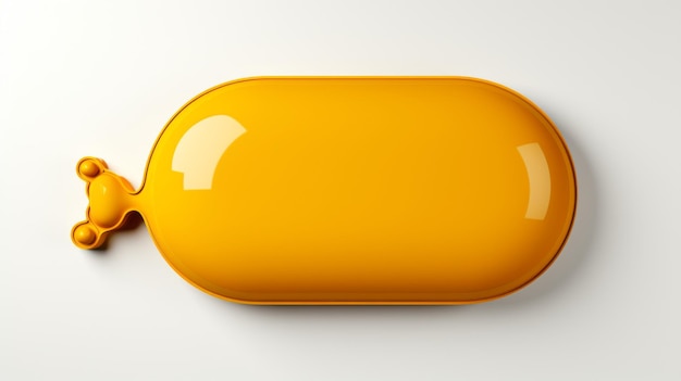 Photo abstract yellow 3d object with rounded edges