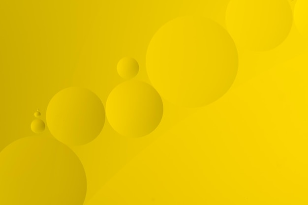 Photo abstract yellow background with circles 3d rendering 3d illustration