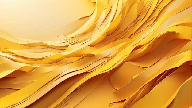 Abstract yellow background with flowing waves