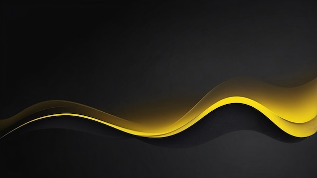 Abstract Yellow and Black Wavy Design