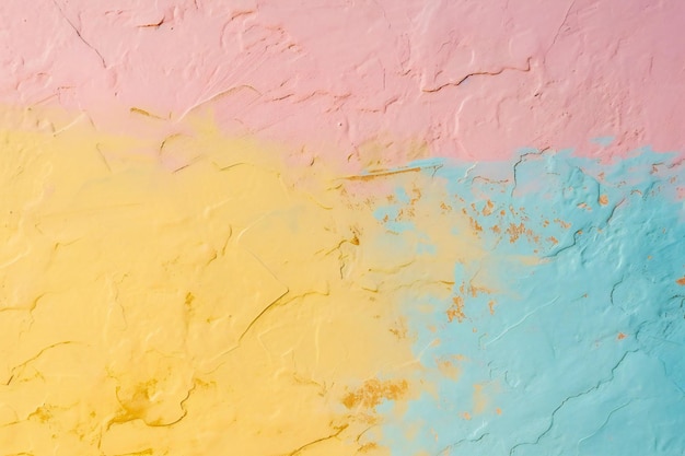 Abstract yellow and blue paint on the wall abstract background