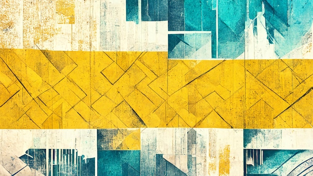 Abstract yellow geometric pattern banner design highly detailed pattern decoration