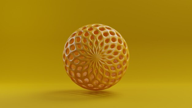 Abstract yellow object with spiral pattern on the center background