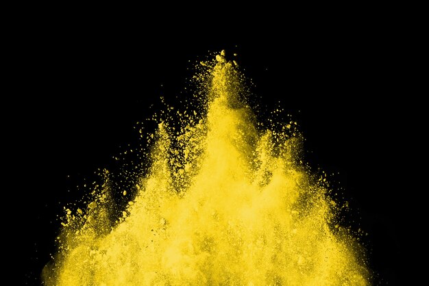 Abstract yellow powder explosion