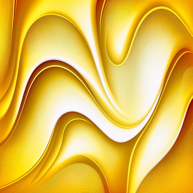 Abstract yellow wavy wallpaper Waves background generative AI