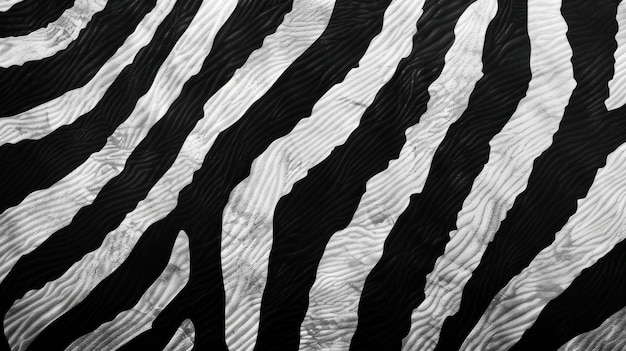 Photo abstract zebra print with a black and white striped pattern background