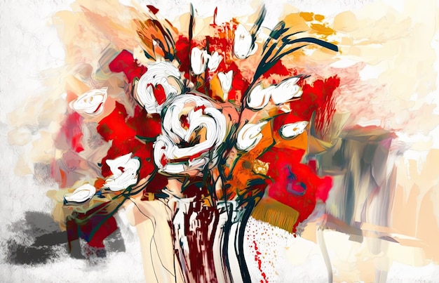 Abstraction of a flower bouquet Following the footsteps of Kandinsky but updating his approach