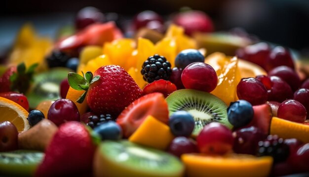 Abundance of fresh fruit a colorful feast generated by AI