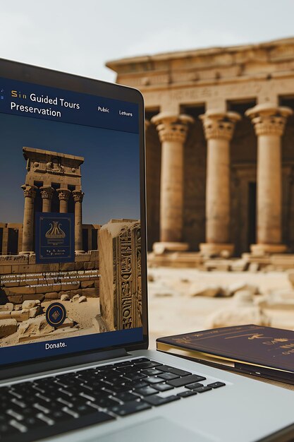 Abydos Egypt With Card Flipping Slider Effect Modern Navy We Beauty Tourist Destination Photo