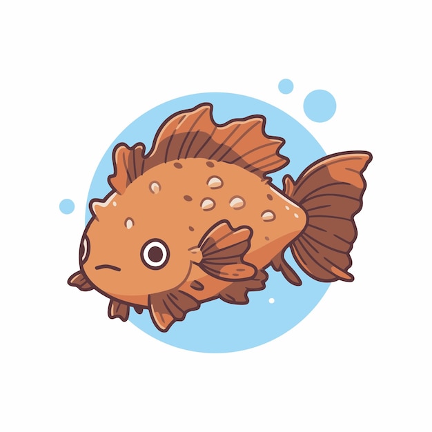 Abyssal Anglerfish fish animal chibi cartoon style isolated plain background