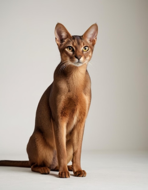 Abyssinian animal full body on isolated white background