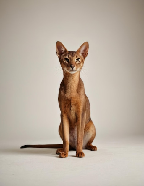 Abyssinian animal full body on isolated white background