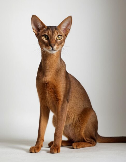 Abyssinian animal full body on isolated white background