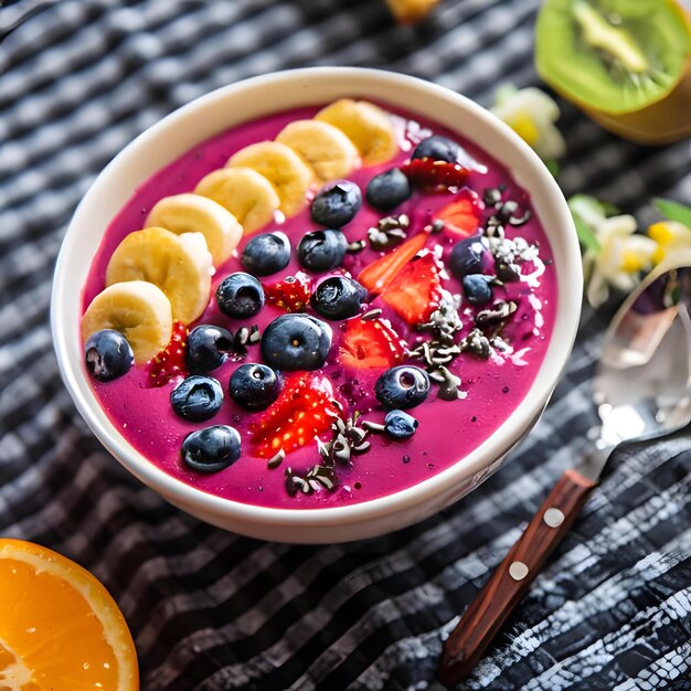 Acai Smoothie Bowl With Lots Of Fruits And Berries 4