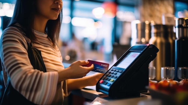 Photo accepting credit card by contactless payment