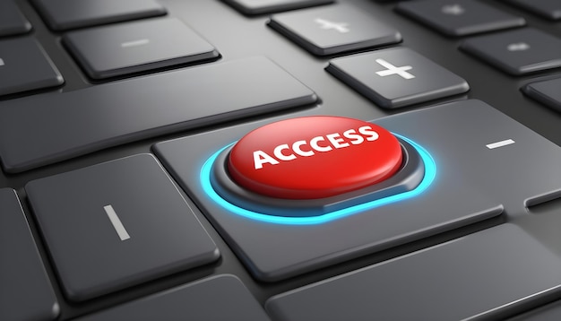 Access button 3d rendered picture