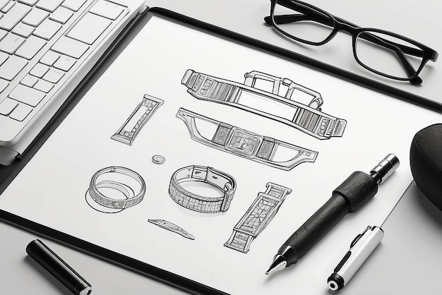 Accessory design illustration mockup