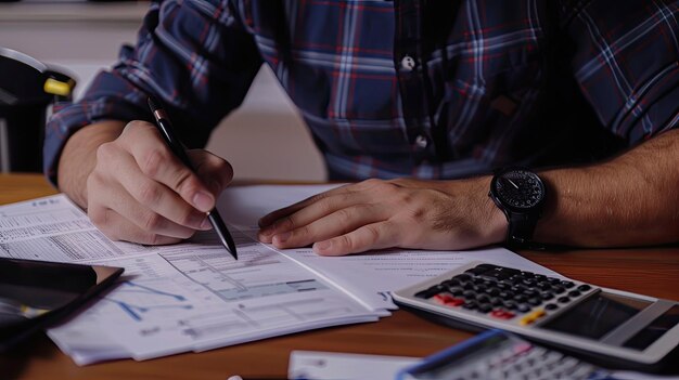 Photo accountant working on tax calculation