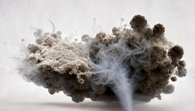 Accumulation of dust macro photography smoke and microbe