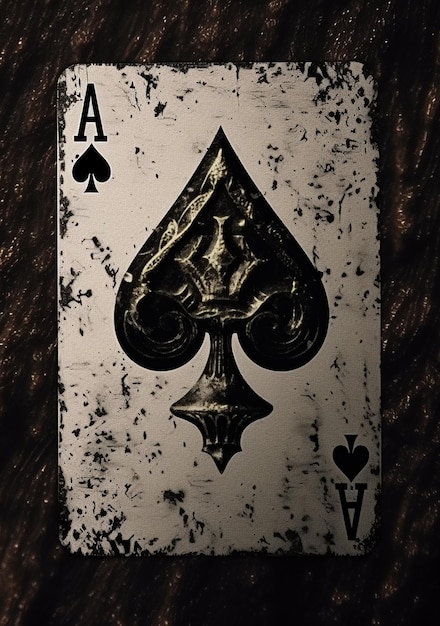 A ace of spades card with a black symbol on it.