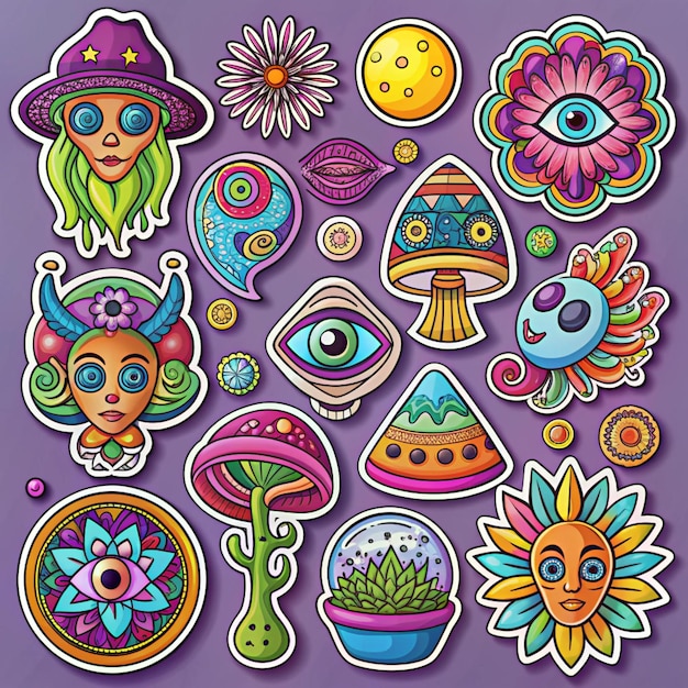 Photo acid sticker set