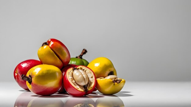 Photo ackee fruit still life minimalist avatar on white background