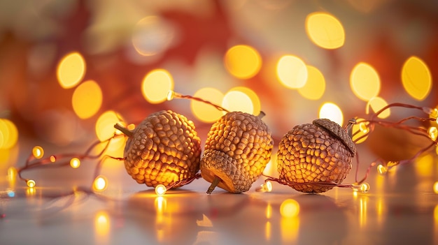 Photo acorn bunting for decorating the fire place