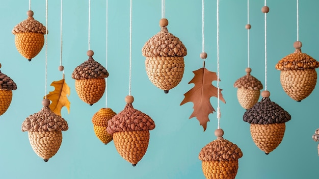 Photo acorn mobile for nursery decor