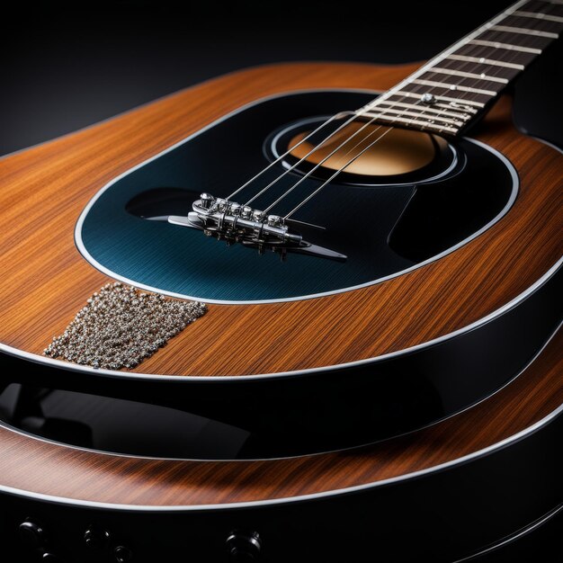 acoustic guitar close up view dark background acoustic guitar close up view dark background