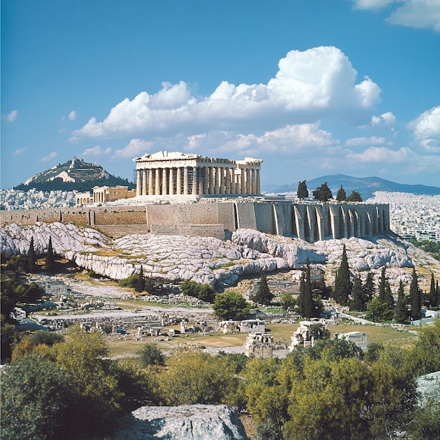 Photo the acropolis of athens with its iconic parthenon