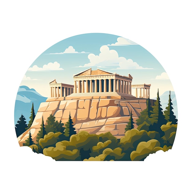 Photo the acropolis icon vector illustration on a white background