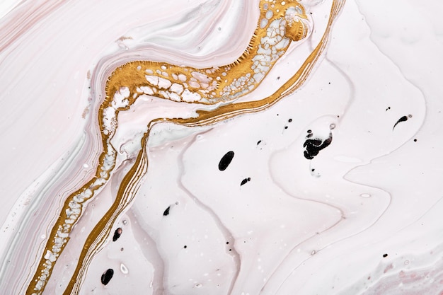 Acrylic Fluid Art Gray and beige waves with liquid golden curve Abstract marble stone background or texture fake kintsugi technique