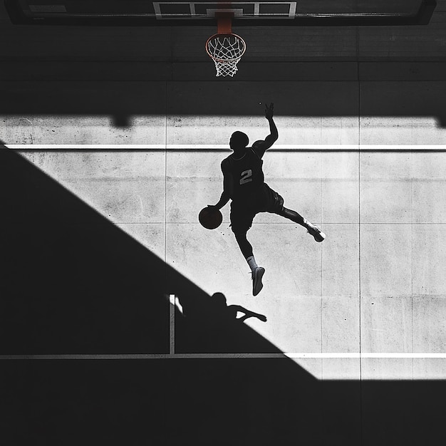 Action Shot of a Basketball Game in Motion