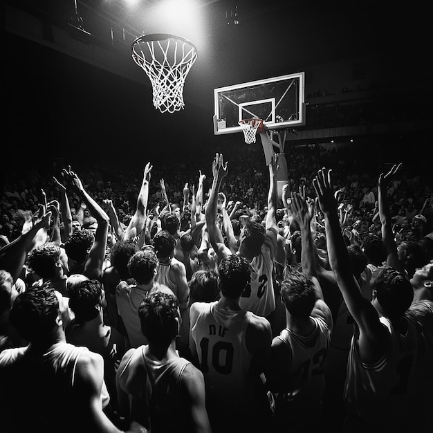 Action Shot of a Basketball Game in Motion