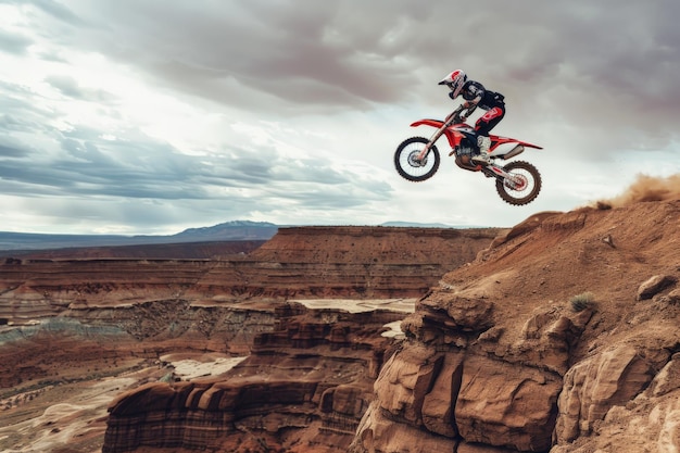 action shot motocross biker