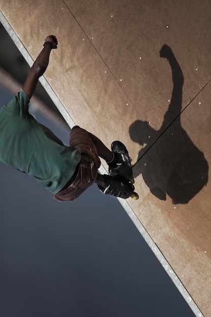 Action in a skate park in the city