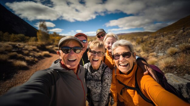 Active 60 yr olds doing hiking socialising seeing cultural sights