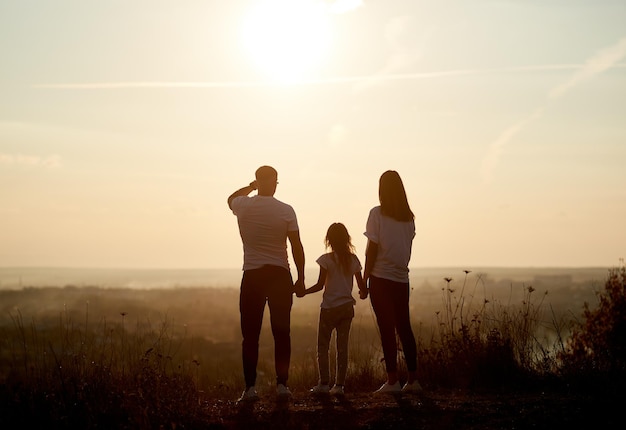 Active family spending time outside the city