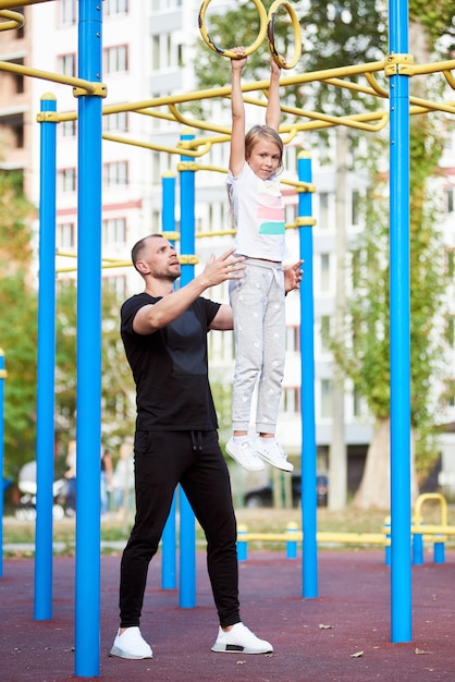 Active family time at the outdoor gym