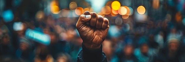 Activist Fist United in Protest Against Racial and Social Injustice