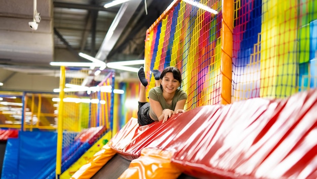 Activities at colorful playground park