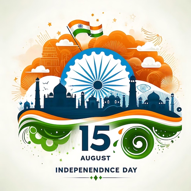 Photo an ad for independence day with the year india independence day