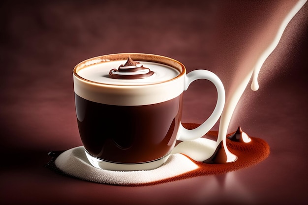 Ad titled chocolate coffee with a spoonful of chocolate