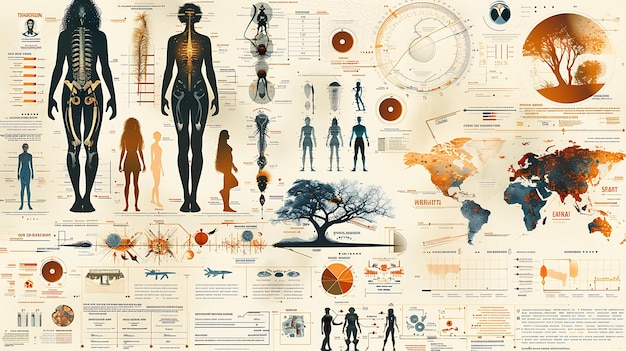 Photo adam eve infographic layout where their story visualized through chart graph explore their influence