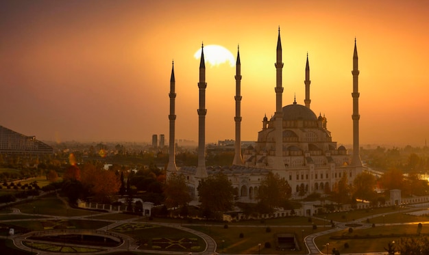 Adana Sabanci Central Mosque aerial view