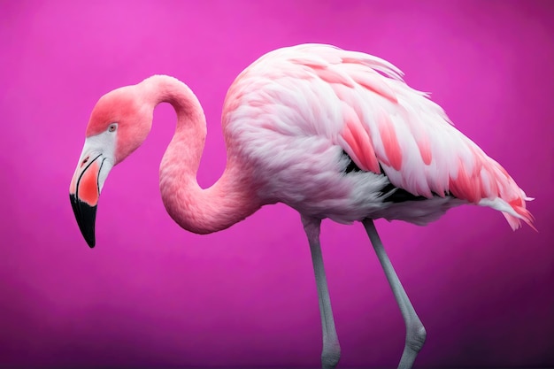 Add a touch of elegance to your project with this vibrant flamingo artistry AI Generated